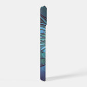 Moderne Abstracte Trendy Blauwe Bloem Fractal Art iPhone 15 Case (Rechterkant)
