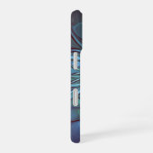 Moderne Abstracte Trendy Blauwe Bloem Fractal Art iPhone 16 Hoesje (Rechterkant)