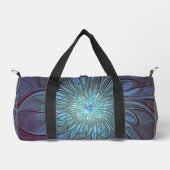 Moderne Abstracte Trendy Blauwe Bloem Fractal Art Plunjezak (Voorkant)