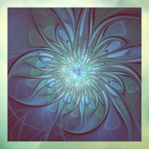 Moderne Abstracte Trendy Blauwe Bloem Fractal Art