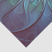 Moderne Abstracte Trendy Blauwe Bloem Fractal Art Tissuepapier (Detail)