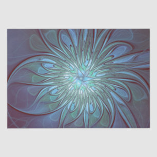 Moderne Abstracte Trendy Blauwe Bloem Fractal Art Tissuepapier
