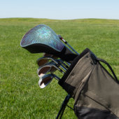 Moderne Abstracte Trendy Blauwe Bloem Fractale Kun Golfheadcover (Insitu)