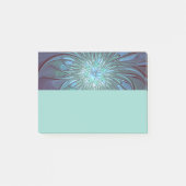 Moderne Abstracte Trendy Blauwe Bloem Fractale Kun Post-it® Notes (Voorkant)