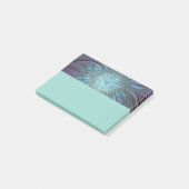 Moderne Abstracte Trendy Blauwe Bloem Fractale Kun Post-it® Notes (Schuin)