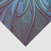Moderne Abstracte Trendy Blauwe Bloem Fractale Kun Tissuepapier (Detail)