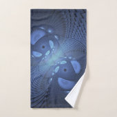 Moderne Abstracte Trendy Dusk Blue Fractal Art Bad Handdoek (Handdoek)
