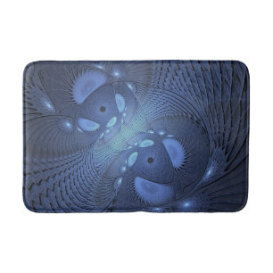 Moderne Abstracte Trendy Dusk Blue Fractal Art Badmat