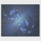 Moderne Abstracte Trendy Dusk Blue Fractal Art Cadeaupapier (Vlak)