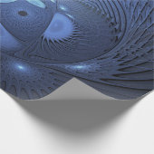 Moderne Abstracte Trendy Dusk Blue Fractal Art Cadeaupapier (Hoek)