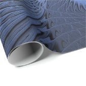 Moderne Abstracte Trendy Dusk Blue Fractal Art Cadeaupapier (Rol Hoek)
