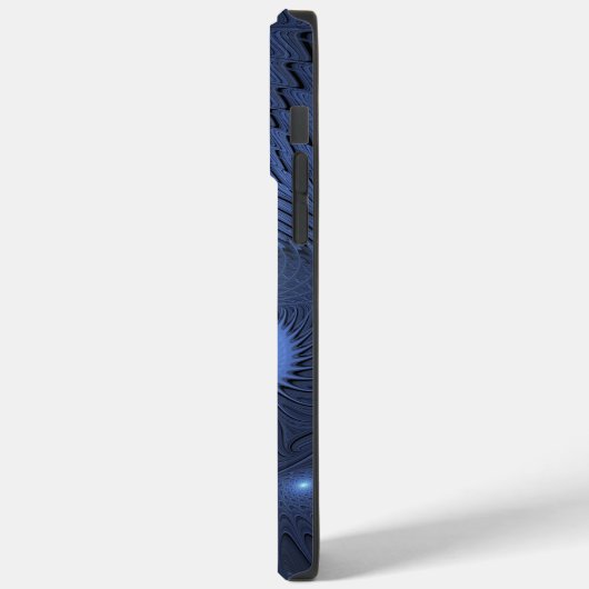 Moderne Abstracte Trendy Dusk Blue Fractal Art Case-Mate iPhone Case (Achterkant / Links)