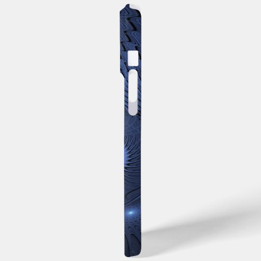 Moderne Abstracte Trendy Dusk Blue Fractal Art Case-Mate iPhone Case (Achterkant / Links)