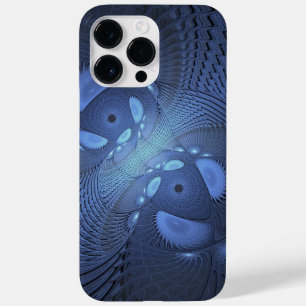 Moderne Abstracte Trendy Dusk Blue Fractal Art Case-Mate iPhone 14 Pro Max Hoesje