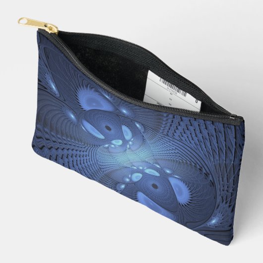 Moderne Abstracte Trendy Dusk Blue Fractal Art Etui (Open)