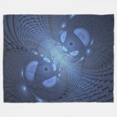 Moderne Abstracte Trendy Dusk Blue Fractal Art Fleece Deken (Voorkant (Horizontaal))