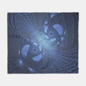 Moderne Abstracte Trendy Dusk Blue Fractal Art Fleece Deken (Voorkant (Horizontaal))