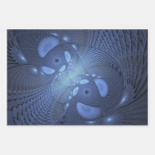 Moderne Abstracte Trendy Dusk Blue Fractal Art Inpakpapier Vel (Voorkant 2)