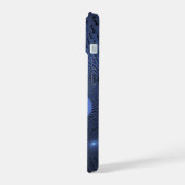 Moderne Abstracte Trendy Dusk Blue Fractal Art iPhone 15 Case (Linkerkant)