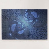 Moderne Abstracte Trendy Dusk Blue Fractal Art Legpuzzel (Horizontaal)