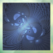 Moderne Abstracte Trendy Dusk Blue Fractal Art Raamsticker (Vel 3)