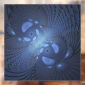 Moderne Abstracte Trendy Dusk Blue Fractal Art Raamsticker (Vel 2)