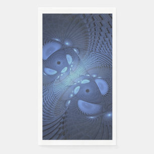 Moderne Abstracte Trendy Dusk Blue Fractal Art Servet