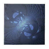 Moderne Abstracte Trendy Dusk Blue Fractal Art Tegeltje (Voorkant)
