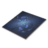 Moderne Abstracte Trendy Dusk Blue Fractal Art Tegeltje (Zijkant)