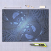 Moderne Abstracte Trendy Dusk Blue Fractal Art Tissuepapier (Craft)