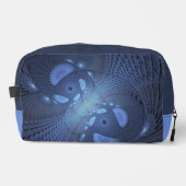 Moderne Abstracte Trendy Dusk Blue Fractal Art Toilettasje (Voorkant)