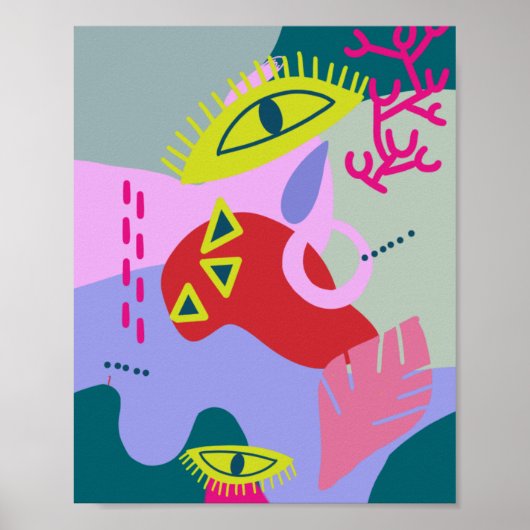 Moderne, abstracte trendy kleurrijke kunstwerken a poster (Voorkant)