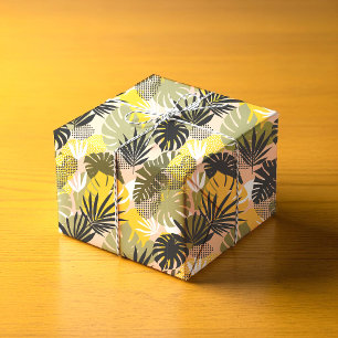 Moderne Abstracte Tropische Bladeren & Stippen Cadeaupapier