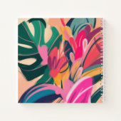Moderne Abstracte tropische bloem gepersonaliseerd Notitieboek (Achterkant)