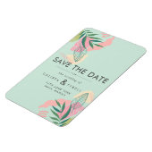Moderne Abstracte tropische neo-mint & roze sparen Magneet (Linkerzijde)