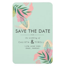 Moderne Abstracte tropische neo-mint & roze sparen