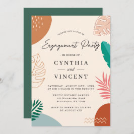 Moderne Abstracte Tropische Zomer Verlovingsfeest Kaart