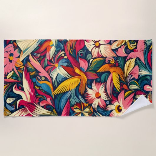 Moderne abstracte tuinkunst strandlaken (Voorkant)