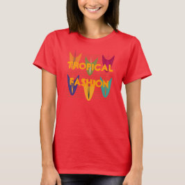 Moderne Abstracte Tulip Patroon Tropische Mode T T-shirt