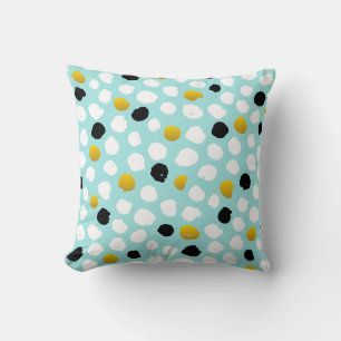 "Moderne Abstracte Turquoise en Mosterd Sierkussen