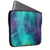 Moderne Abstracte Turquoise en Paarse Laptop Hoes (Voorkant Rechts)
