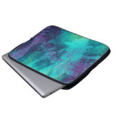 Moderne Abstracte Turquoise en Paarse Laptop Hoes (Voorkant onderkant)
