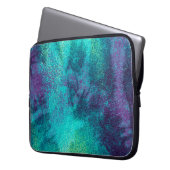 Moderne Abstracte Turquoise en Paarse Laptop Hoes (Voorkant Links)
