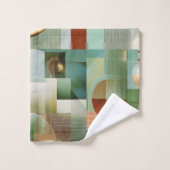 Moderne Abstracte Turquoise Groen Gouden Patroon Bad Handdoek (Wasdoekje)