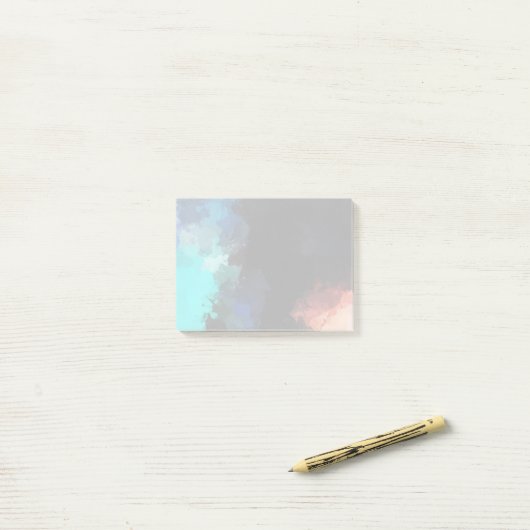 Moderne Abstracte Turquoise-Oranje en zwarte kleur Post-it® Notes (Op bureau)