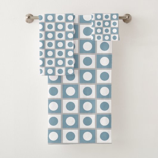 Moderne Abstracte Turquoise & Wit Bad Handdoek (Insitu)