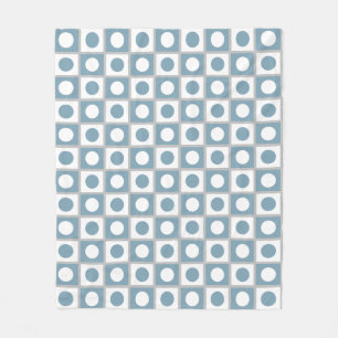 Moderne Abstracte Turquoise & Wit Fleece Deken
