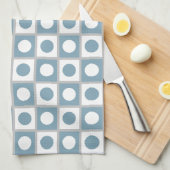 Moderne Abstracte Turquoise & Wit Theedoek (Quarter Fold)