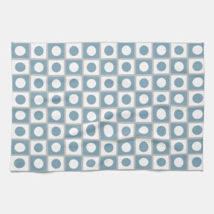 Moderne Abstracte Turquoise & Wit Theedoek