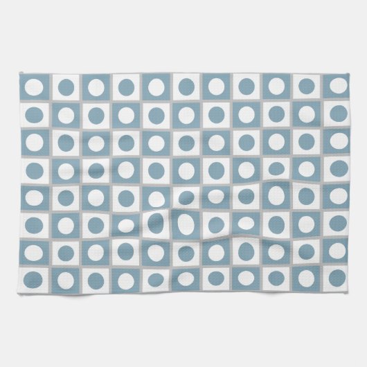 Moderne Abstracte Turquoise & Wit Theedoek (Horizontaal)